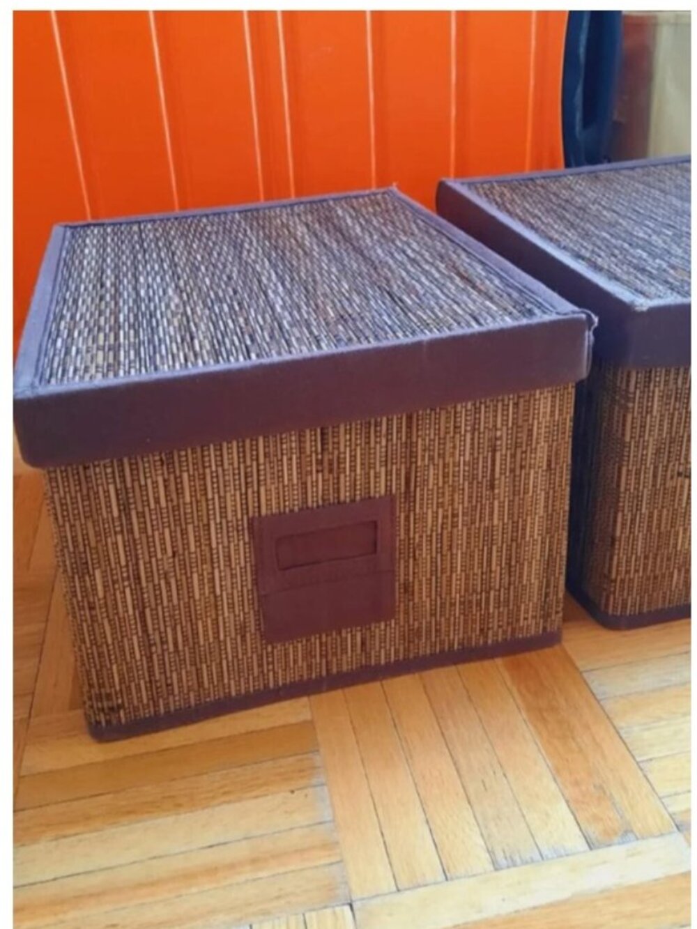 set of 2 Ikea motorp Foldable storage bin with lid